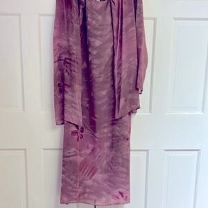 Citi Dress Elegant Mauve Sleeveless Maxi Dress With Matching Bouse/Jacket